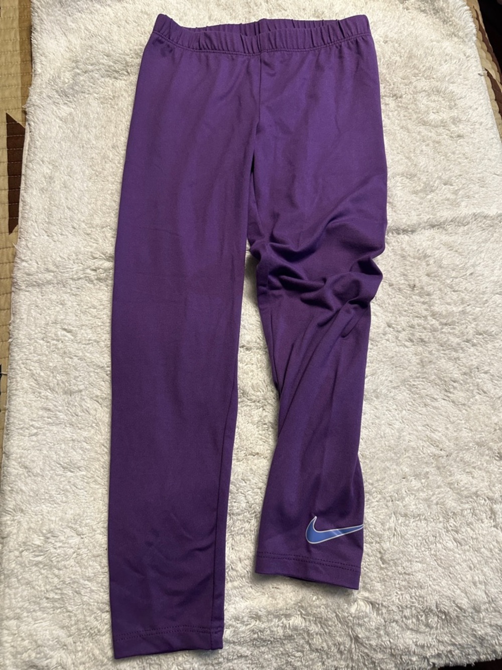 Nike Purple Leggings with Blue Swoosh Logo